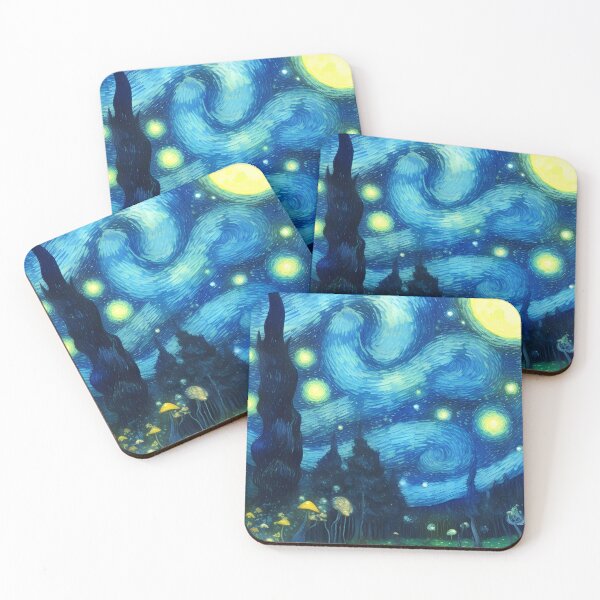 Item preview, Blue Starry Night - Magic Mushroom Forest #51 designed and sold by Scarlet Swan.
