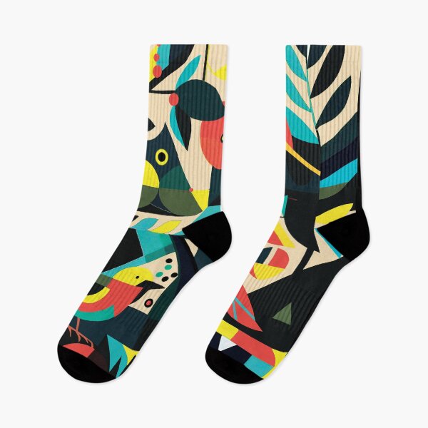 Item preview, abstraction. Minimalist art. Geometry. forest. Bright multi-colored leaves. Fruit. Bright birds. In the style of Kandinsky. designed and sold by MagelliShop.