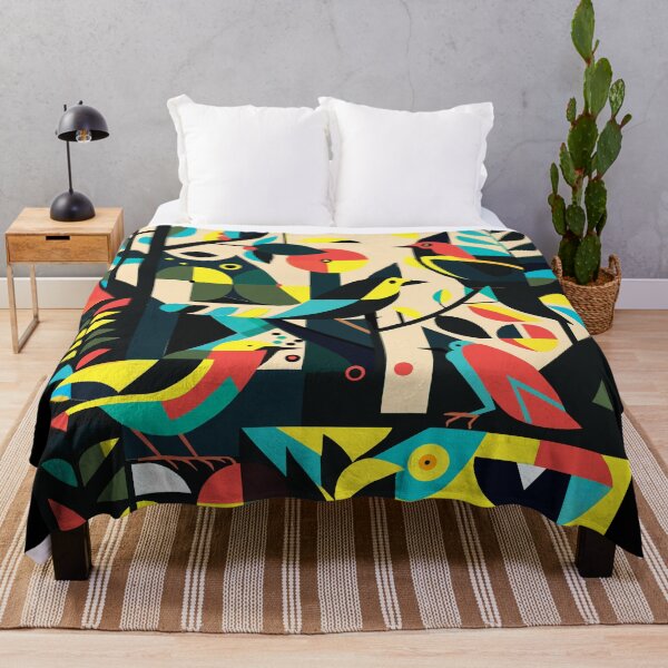 Item preview, abstraction. Minimalist art. Geometry. forest. Bright multi-colored leaves. Fruit. Bright birds. In the style of Kandinsky. designed and sold by MagelliShop.
