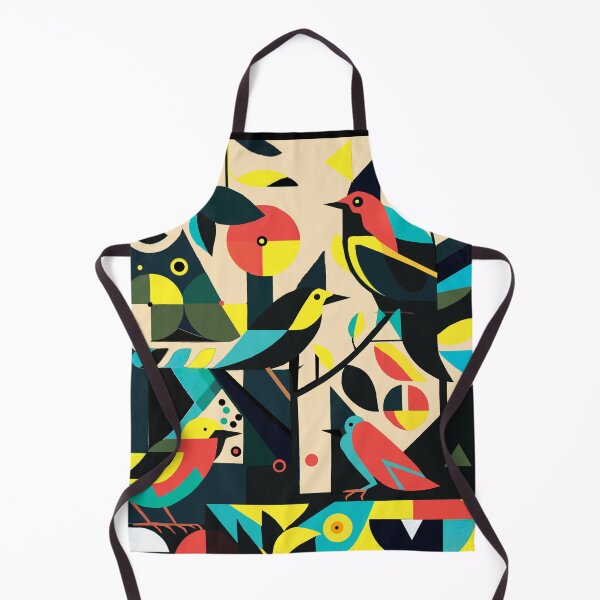 Item preview, abstraction. Minimalist art. Geometry. forest. Bright multi-colored leaves. Fruit. Bright birds. In the style of Kandinsky. designed and sold by MagelliShop.