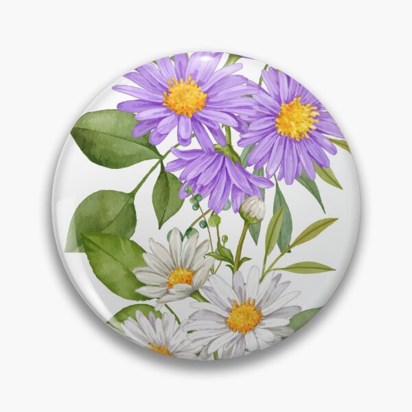 Item preview, Purple  White Aster Flowers designed and sold by Hinny8.