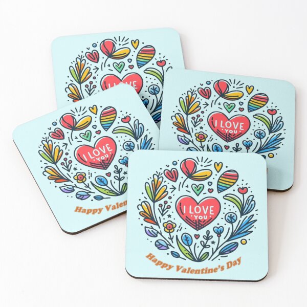 Item preview, I love you Happy Valentine's Day heart among plants drawing designed and sold by JaroDesign2023.