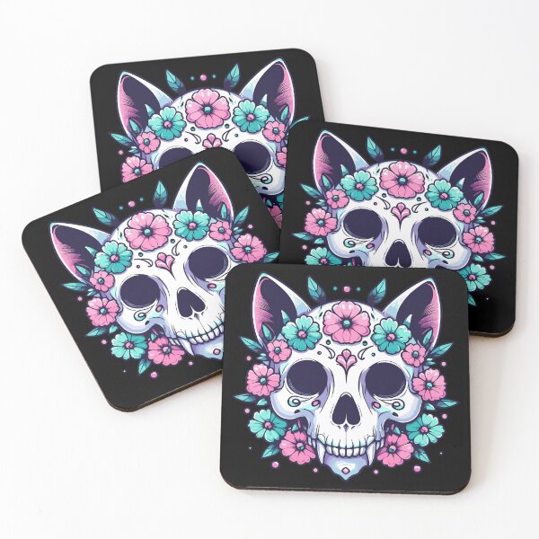 Item preview, Pastel Goth Cat Skull  designed and sold by Kawaii-n-Spice.