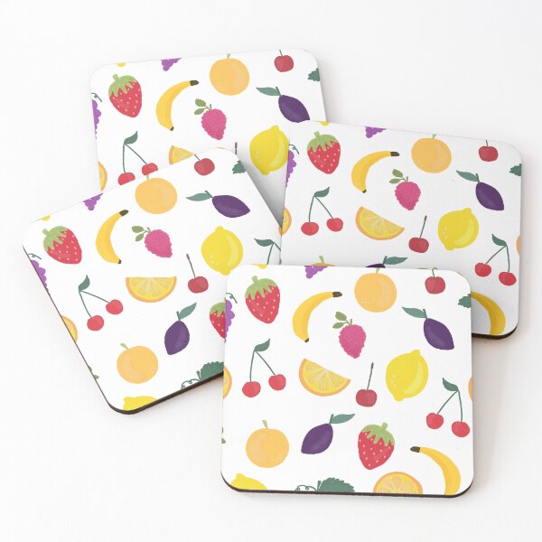 Item preview, Market fruits pattern in white designed and sold by Blooming June Design.