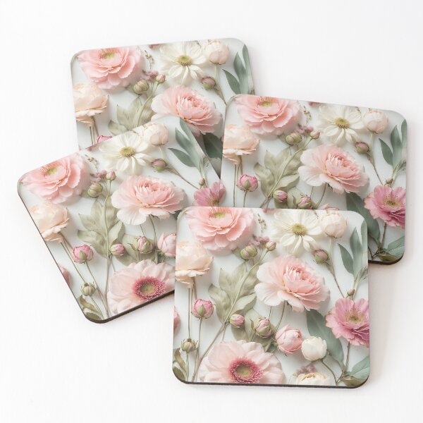 Item preview, Dried Flowers Art- Peach, Green and Cream Pastel designed and sold by Witsprings.