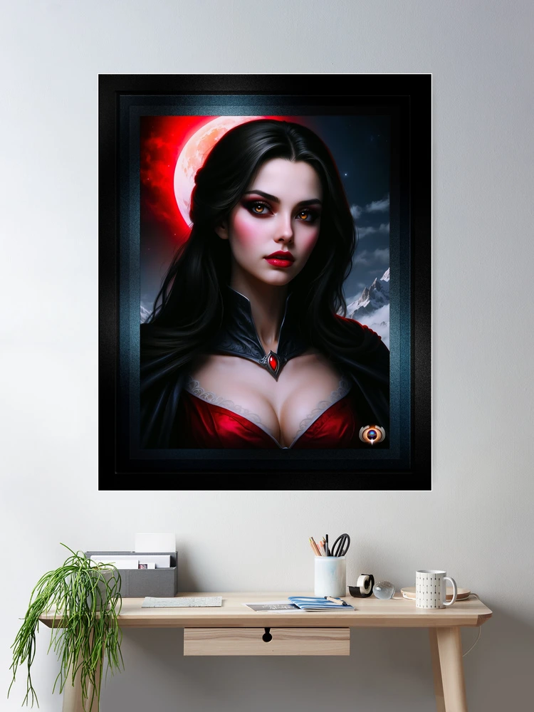 Her Mesmerizing Beauty Stunning AI Concept Art Portrait Of Alianna by Xzendor7 Room Decor Poster Art Print
