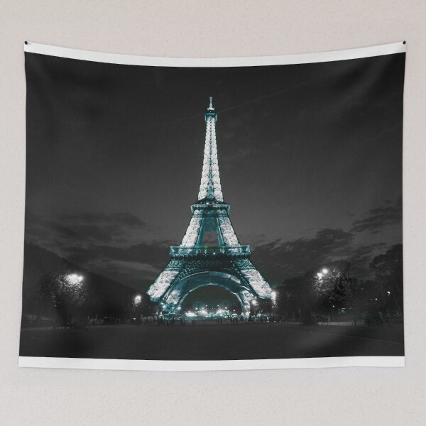 Item preview, Paris Eiffle Tower Aqua Blue & Slate Gray designed and sold by 2sweetsDesign.