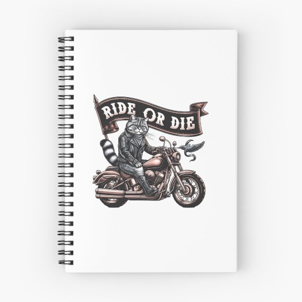 Item preview, ride or die motorcycle Cat , harley rider , macho kitty designed and sold by gwiggington.