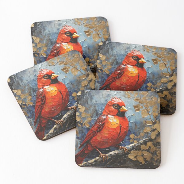 Item preview, Beautiful red bird on branch of tree designed and sold by enhan.