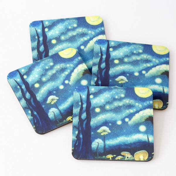 Item preview, Blue Starry Night - Magic Mushroom Forest #53 designed and sold by Scarlet Swan.