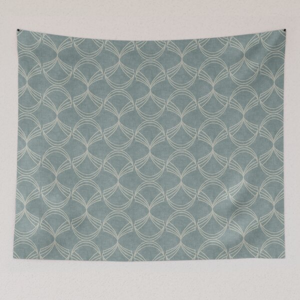 Item preview, Quiet Deco Abstract Linework Shells Grey Blue Pattern designed and sold by micklyn.