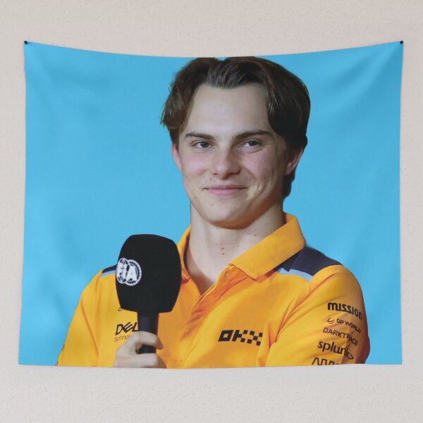 Item preview, Oscar Piastri F1 Driver in McLarenF1 Clothes with a Mic Norris Teammate designed and sold by FormulaGTee1.