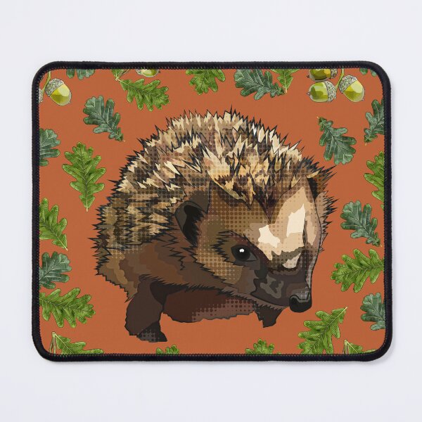 Item preview, Hedgehog with Oak Leaves Acorns by BeeFoxTree (Terracotta orange) designed and sold by BeeFoxTree.