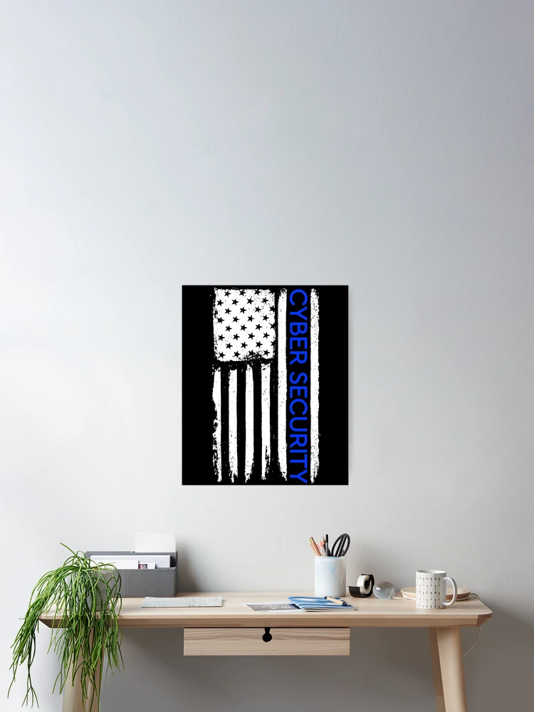 Imagen 2 de 3, Póster con la obra Cyber Security American Flag Hacker Cybersecurity Gear, diseñada y vendida por DynamicDesign.