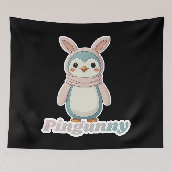 Item preview, Easter Penguin Pengunny In Scarf With Bunny Ears designed and sold by Paula-Ziolek.