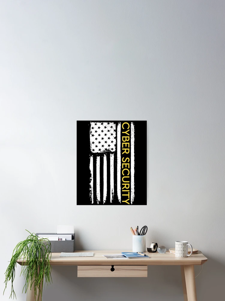 Imagen 2 de 3, Póster con la obra Cyber Security American Flag Hacker Cybersecurity Gear, diseñada y vendida por DynamicDesign.
