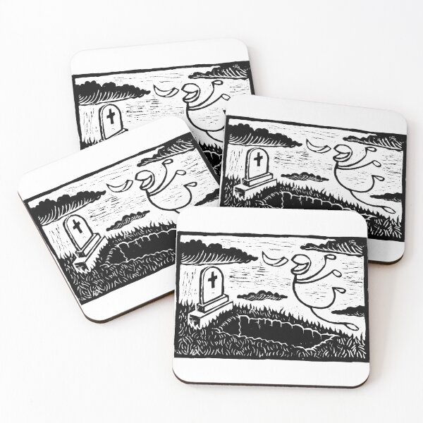 Item preview, LINO PRINT Smiling all the way to the grave, black and white designed and sold by ArtisanGroove.