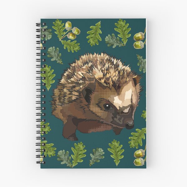 Item preview, Hedgehog with Oak Leaves Acorns by BeeFoxTree (Moody) designed and sold by BeeFoxTree.