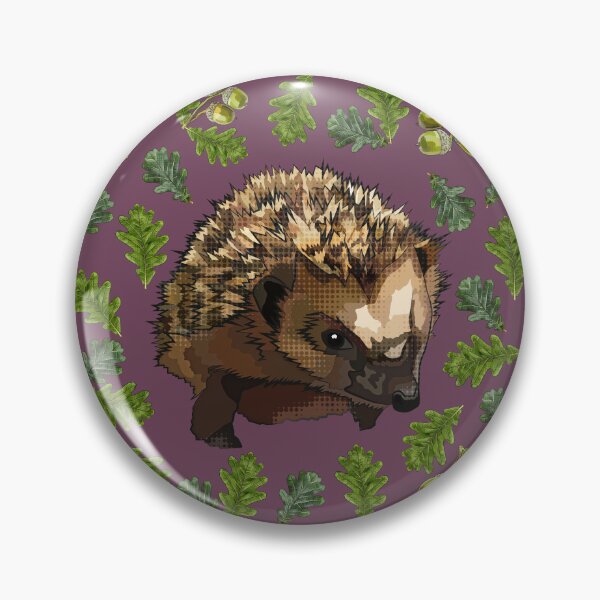 Item preview, Hedgehog with Oak Leaves Acorns by BeeFoxTree (Fig purple) designed and sold by BeeFoxTree.