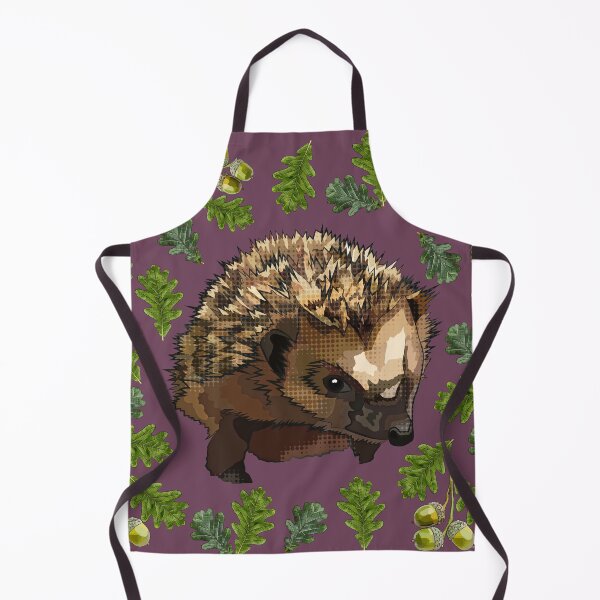 Item preview, Hedgehog with Oak Leaves Acorns by BeeFoxTree (Fig purple) designed and sold by BeeFoxTree.