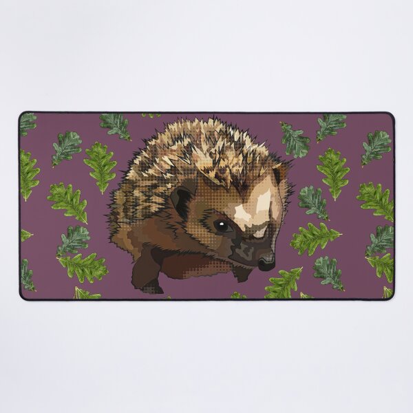 Item preview, Hedgehog with Oak Leaves Acorns by BeeFoxTree (Fig purple) designed and sold by BeeFoxTree.