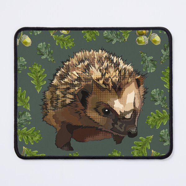 Item preview, Hedgehog with Oak Leaves Acorns by BeeFoxTree (Forest Green) designed and sold by BeeFoxTree.