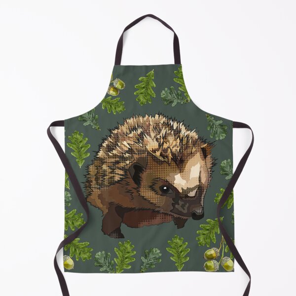 Item preview, Hedgehog with Oak Leaves Acorns by BeeFoxTree (Forest Green) designed and sold by BeeFoxTree.