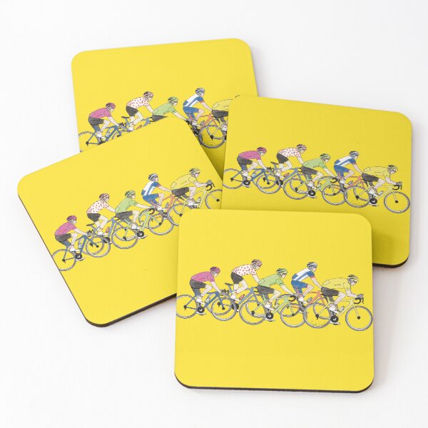 Item preview, Tour de France peloton, yellow, polka dot, green, blue and pink jerseys designed and sold by CamilleCastanet.