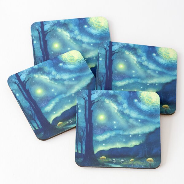 Item preview, Blue Starry Night - Magic Mushroom Forest #54 designed and sold by Scarlet Swan.