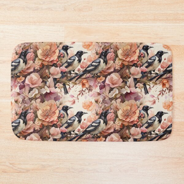 Item preview, Magpies Flying Through Flowers Pattern designed and sold by PKTPOD99.