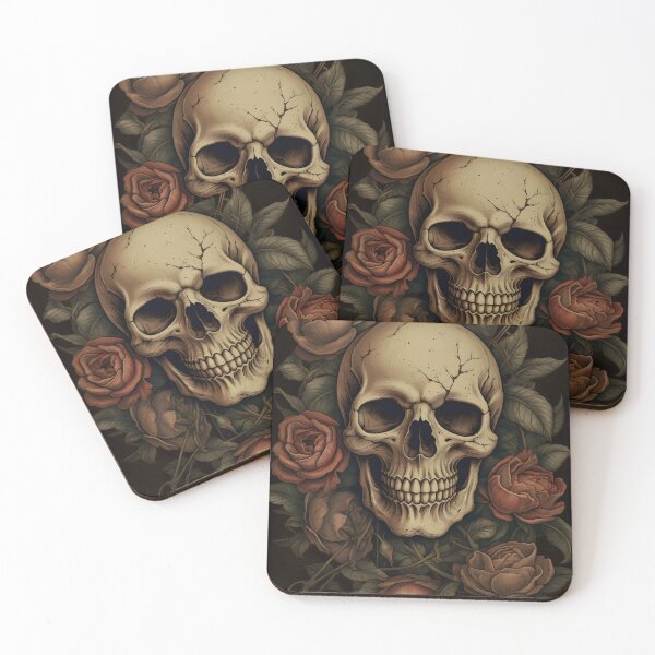 Item preview, Skull and Roses Design - Gothic Floral Art  designed and sold by PandaTShirtShop.