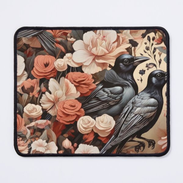 Item preview, Seamless Magpies Flying Through Flowers designed and sold by PKTPOD99.