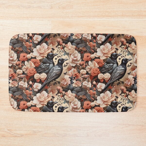 Item preview, Seamless Magpies Flying Through Flowers designed and sold by PKTPOD99.