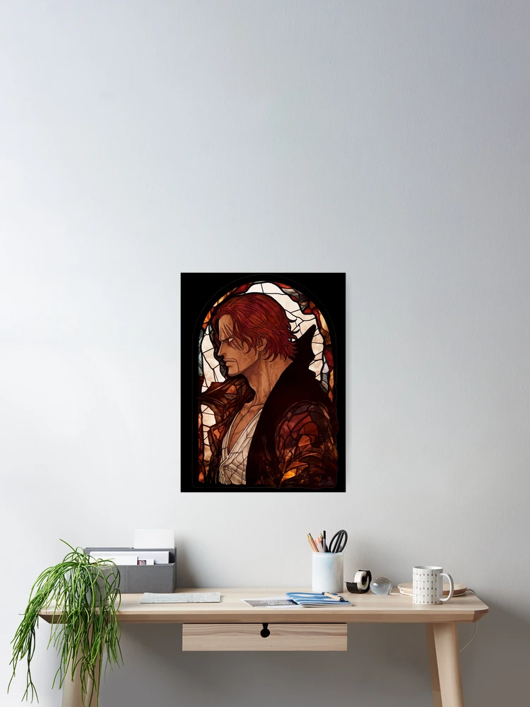Aperçu 2 sur 3. Poster avec l'œuvre Vitrail Cheveux Rouges créée et vendue par SchellStation.