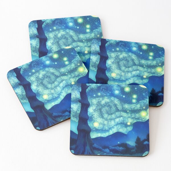Item preview, Blue Starry Night - Magic Mushroom Forest #55 designed and sold by Scarlet Swan.