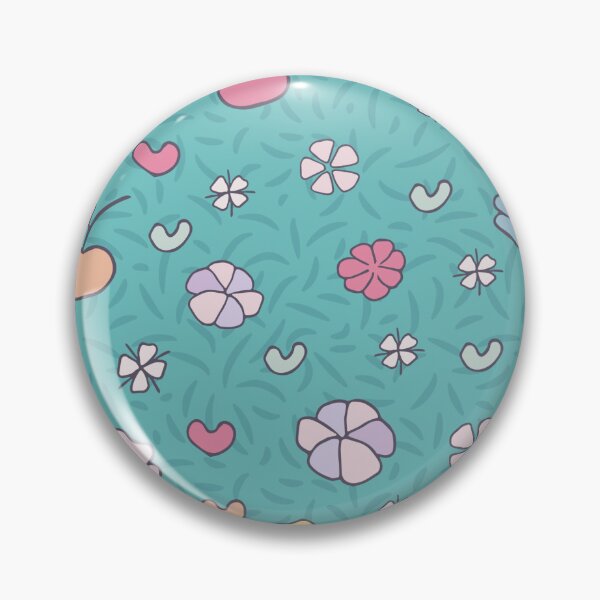 Item preview, colorful scattered flowers on turquoise - seamless pattern designed and sold by colorofmagic.