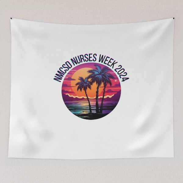 Item preview, Retro summer sunset palms nmscd nurses week 2024 designed and sold by SmileshareShop.