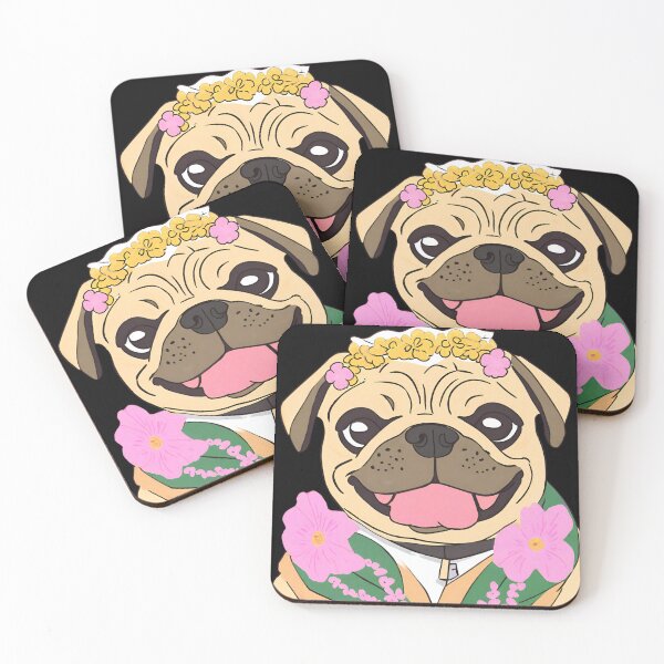 Item preview, smiling pug dog designed and sold by Vilemo.