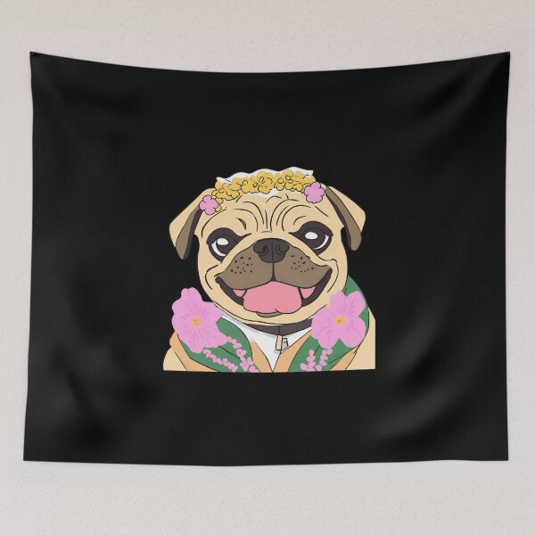 Item preview, smiling pug dog designed and sold by Vilemo.