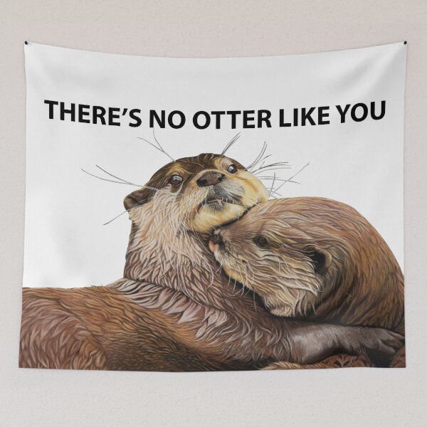 Item preview, Otter couple - Otter art - otter wall art - wildlife art - otter mate - otter family - otter swim designed and sold by IslesArt.