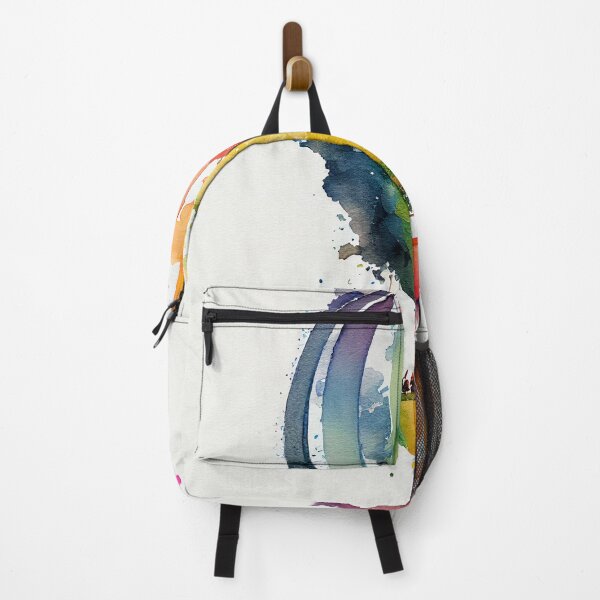Item preview, A-Rainbow-Hot-Air-Balloon-Floating Original Digital Art Poster Print designed and sold by Peek-Designs.