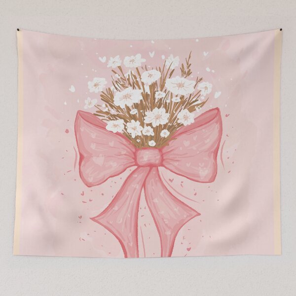 Item preview, Passtel Pink Coquette Bow with Flowers designed and sold by rnmarts.