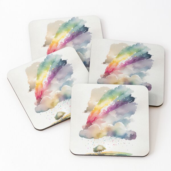Artikelvorschau, A-Rainbow-In-A-Sky-Full-Of-Clouds Originaler digitaler Kunstposterdruck entworfen und verkauft von Peek-Designs.