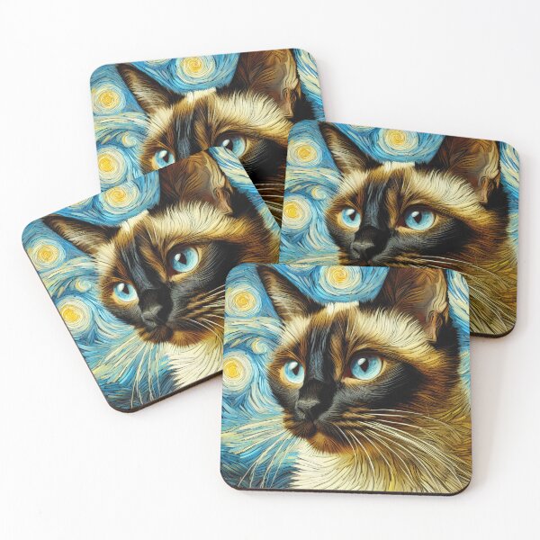 Item preview, Siamese Canvas: Van Gogh's Muse designed and sold by BastKittyStore.