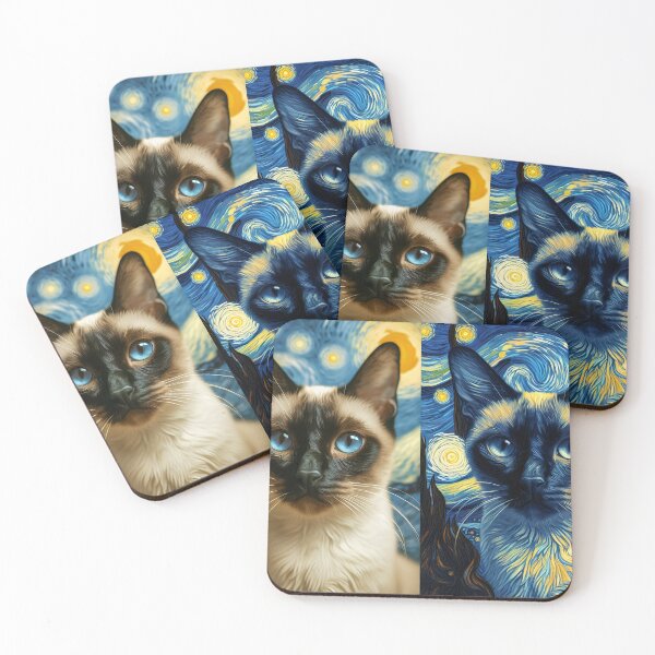 Item preview, Siamese Whisker Waltz: Artful Harmony designed and sold by BastKittyStore.