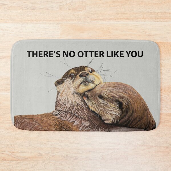 Item preview, Otter couple - Otter art - otter wall art - wildlife art - otter mate - otter family - otter swim designed and sold by IslesArt.