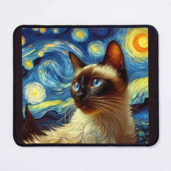 Item preview, Siamese Whiskers: Van Gogh's Inspired Art designed and sold by BastKittyStore.