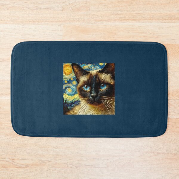 Item preview, Siamese Whisker Sonata: Van Gogh's Influence designed and sold by BastKittyStore.