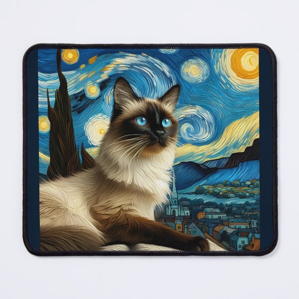 Item preview, Siamese Splendor: Van Gogh's Whisker Waltz designed and sold by BastKittyStore.