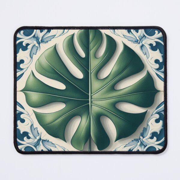 Item preview, Classic Delft Tile With Monstera Leaf No.2 designed and sold by ArtNook777.